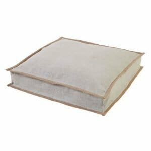 Linen floor cushion with rope trim