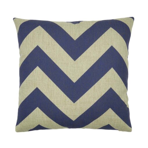 cushion in Blue Thick Chevron pattern.