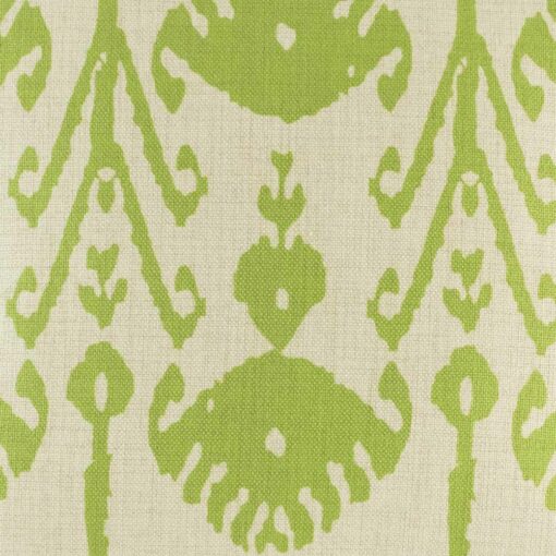 closer look at Apple Green Ikat cushion cover