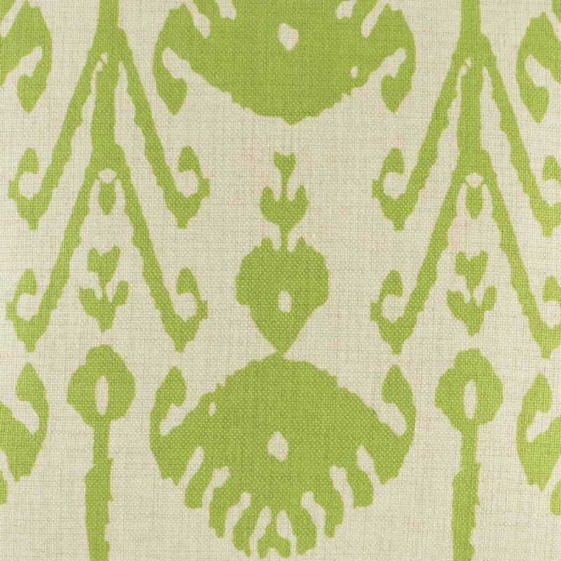 closer look at Apple Green Ikat cushion cover