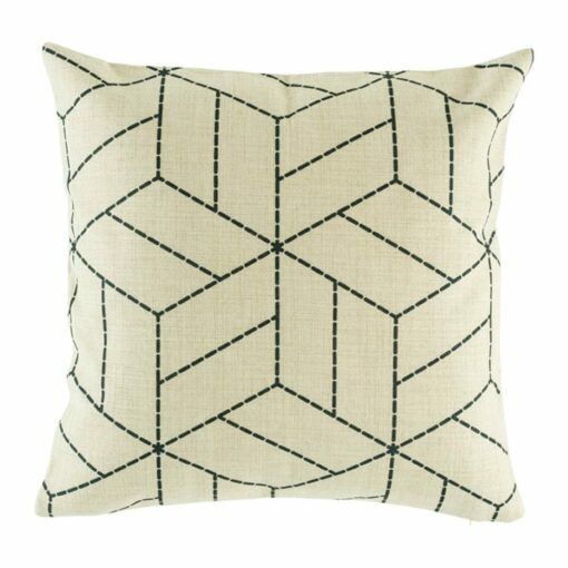 cushion cover with Black Geometric pattern.