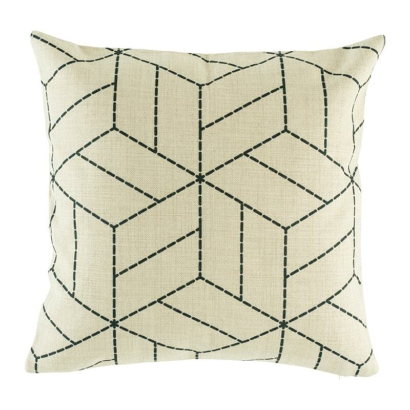 cushion cover with Black Geometric pattern.