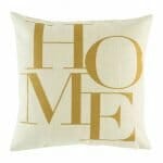 cushion with Gold Home print.