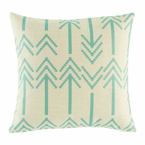 cushion cover with Teal Arrow pattern.