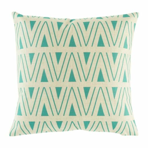 cushion cover with Teal Thick and Thin Chevron pattern.