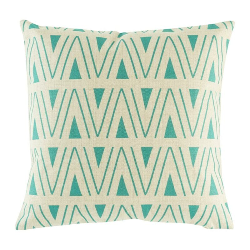 cushion cover with Teal Thick and Thin Chevron pattern.