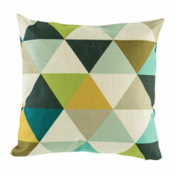 cushion cover with Green Tones Geometric pattern.
