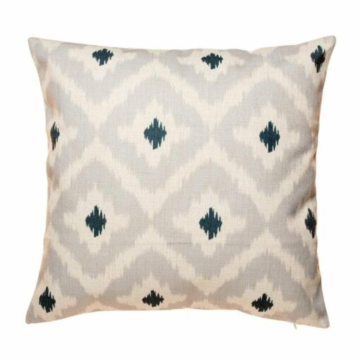 cushion cover with Neutral Hues Ikat pattern.