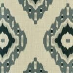 closer look at cushion with Grey Tones Ikat pattern.