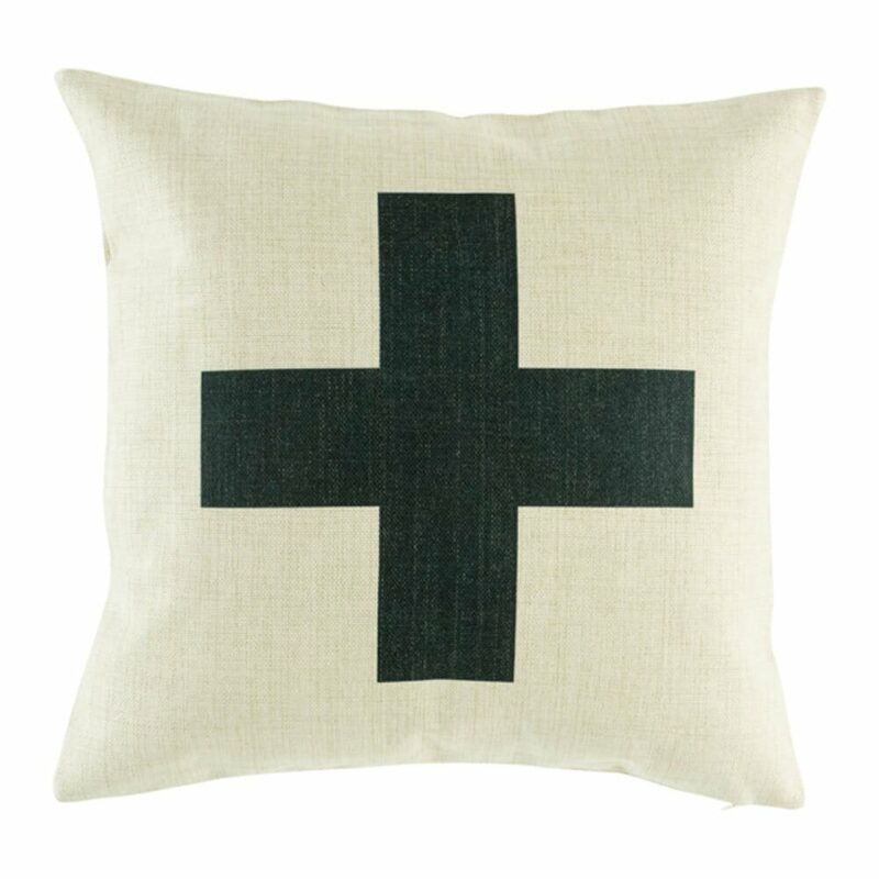 Black Cross Cushion Cover SC247 cushion cover with Black Cross pattern.