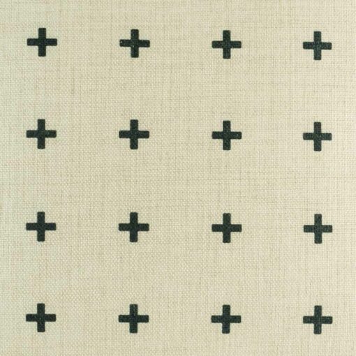 closer look at cushion with Black Small Cross pattern.