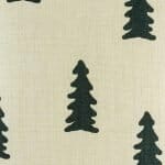 closer look at cushion with Black Pines pattern.