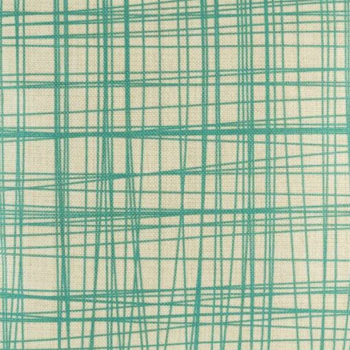 closer look at cushion cover with Teal Plaid pattern.
