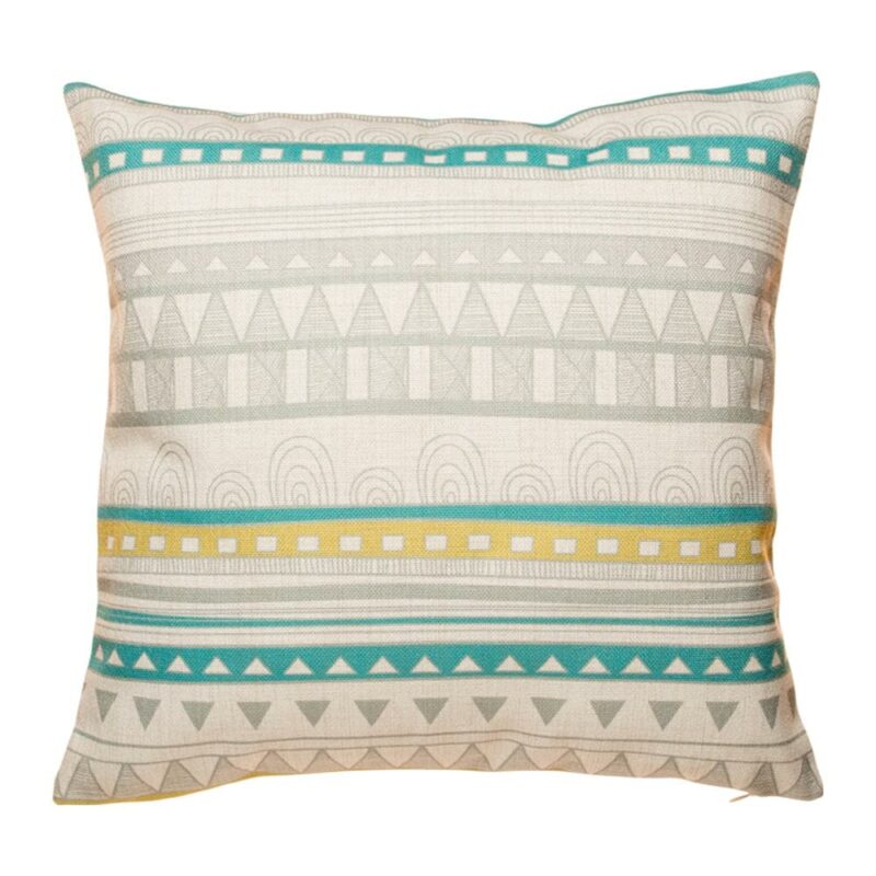 Grey and Teal Aztec Cushion Cover SC173 cushion cover with Grey and Teal Aztec pattern.