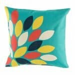 cushion with Teal Petal pattern.