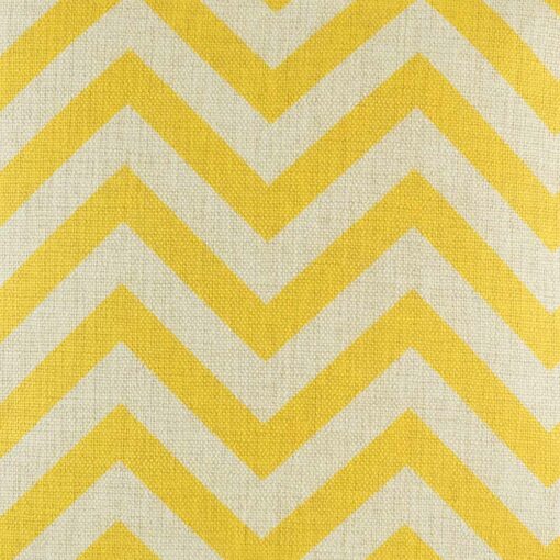 closer look at cushion with Yellow Chevron pattern.