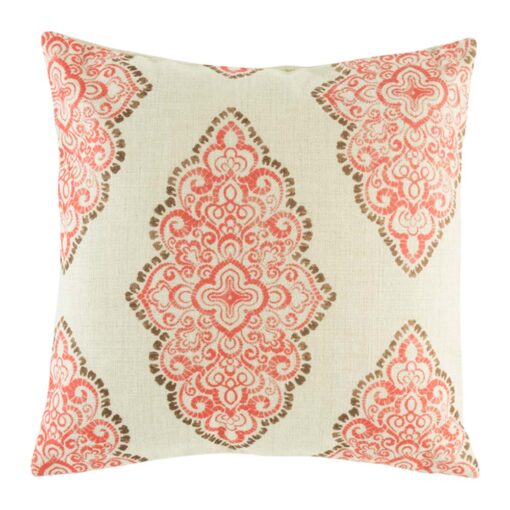cushion cover with Red Ikat pattern.