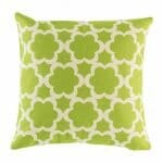 cushion cover with Apple Green Trellis pattern.