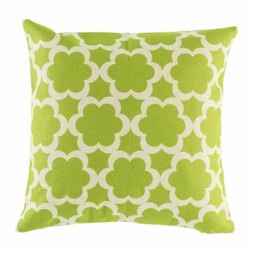 cushion cover with Apple Green Trellis pattern.