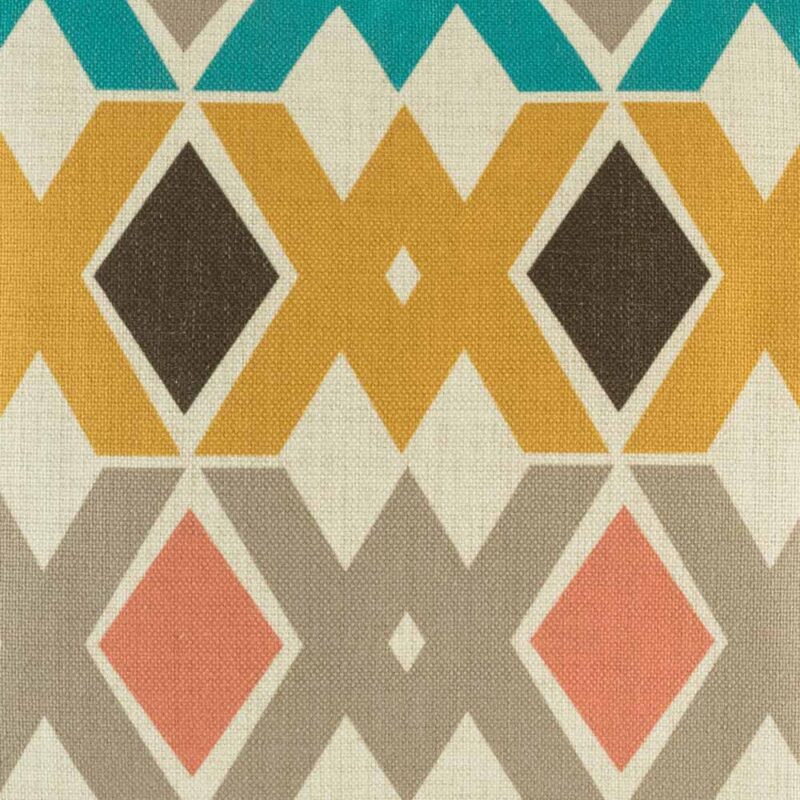 closer look at cushion cover with Diamond Tribal pattern.