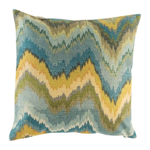 cushion with Blue and Yellow Tones Wave pattern.