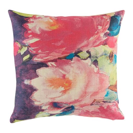cushion cover with Pink and Purple Blossom pattern.