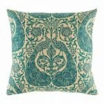 cushion cover with Teal Peacock pattern.