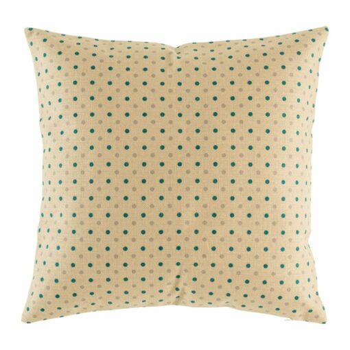 cushion with Teal Polka pattern.