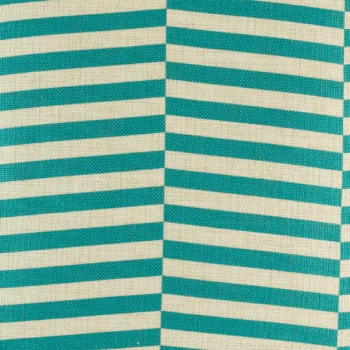 closer look at cushion with Turquoise Line pattern.