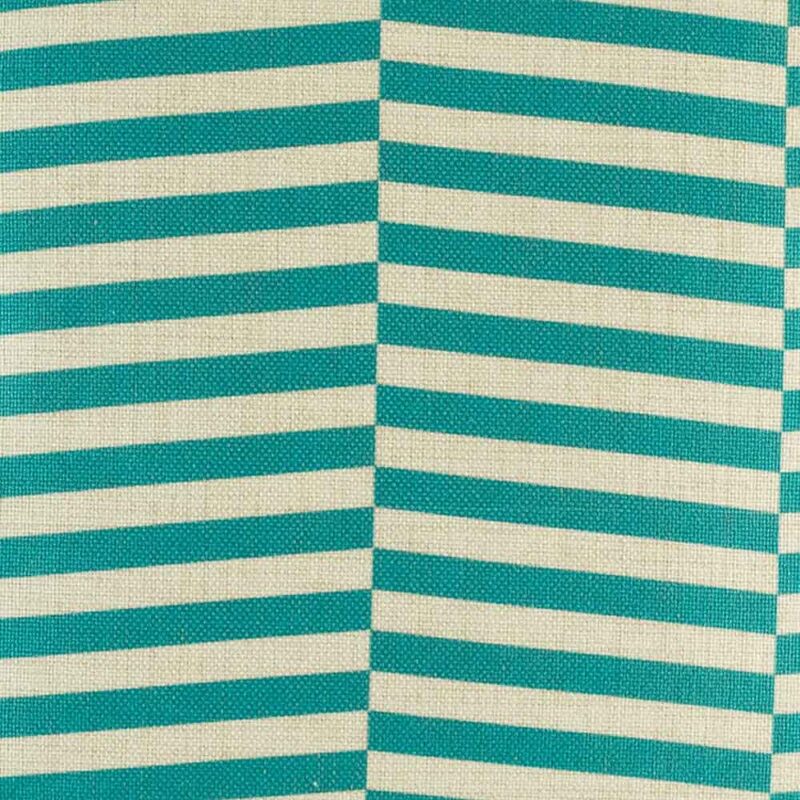 closer look at cushion with Turquoise Line pattern.