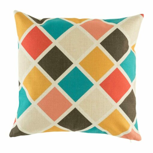 cushion cover with Multi Colour Diamond pattern.