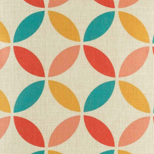 closer look at cushion cover with Multi Colour Overlapping Circle pattern.