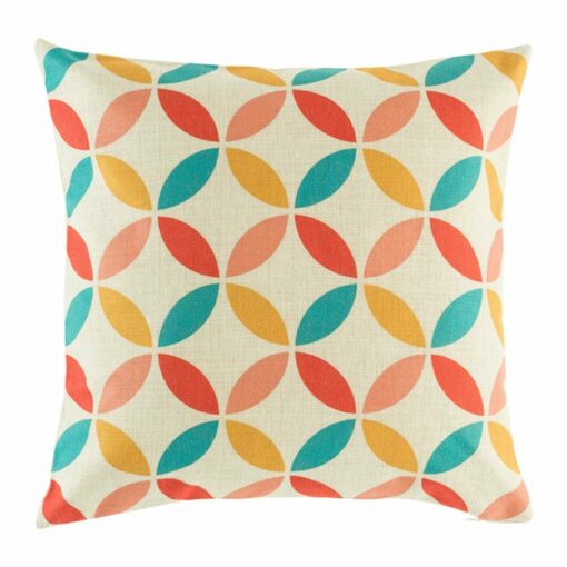 cushion with Multi Colour Overlapping Circle pattern.