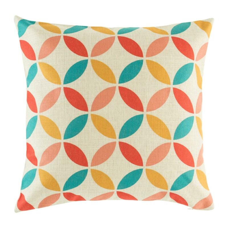 Multi Colour Overlapping Circle Cushion Cover SC119 cushion with Multi Colour Overlapping Circle pattern.