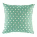 cushion cover with Teal and White Polka Dots pattern.