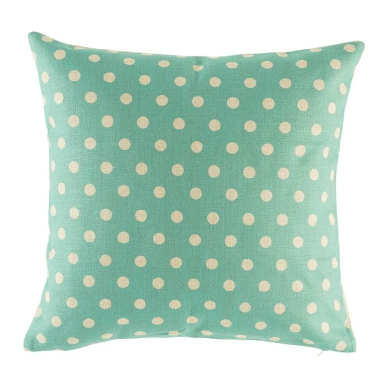 Teal and White Polka Dots Cushion Cover SC210 cushion cover with Teal and White Polka Dots pattern.