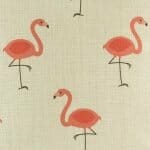 closer look at cushion with Pink Flamingo pattern.