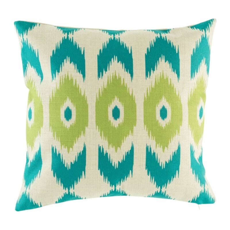 Turquoise and Lime Ikat Cushion Cover SC233 cushion cover with Turquoise and Lime Ikat pattern.
