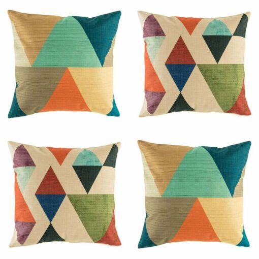 four cushion with cone pattern in Warm colours.