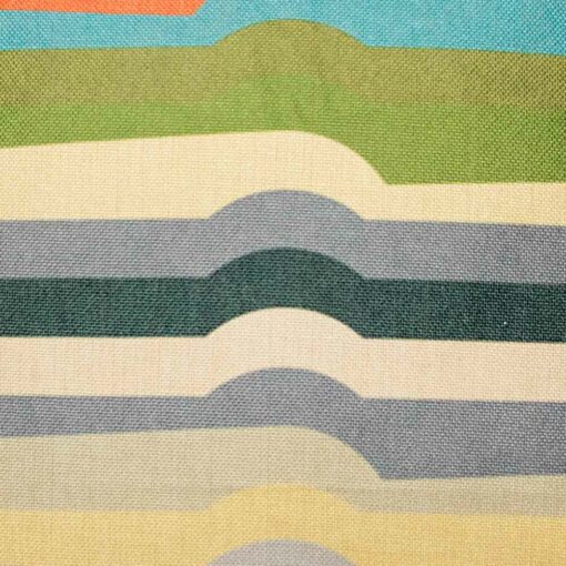 closer look at cushion with Neutral Hues Stripe pattern.