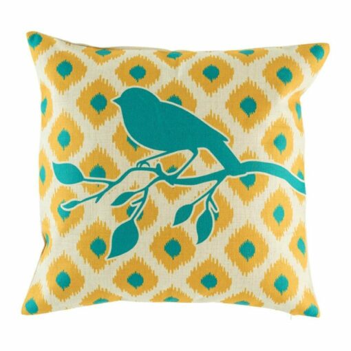 cushion with Bird Ikat pattern.