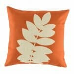 cushion cover with Orange Fern pattern.