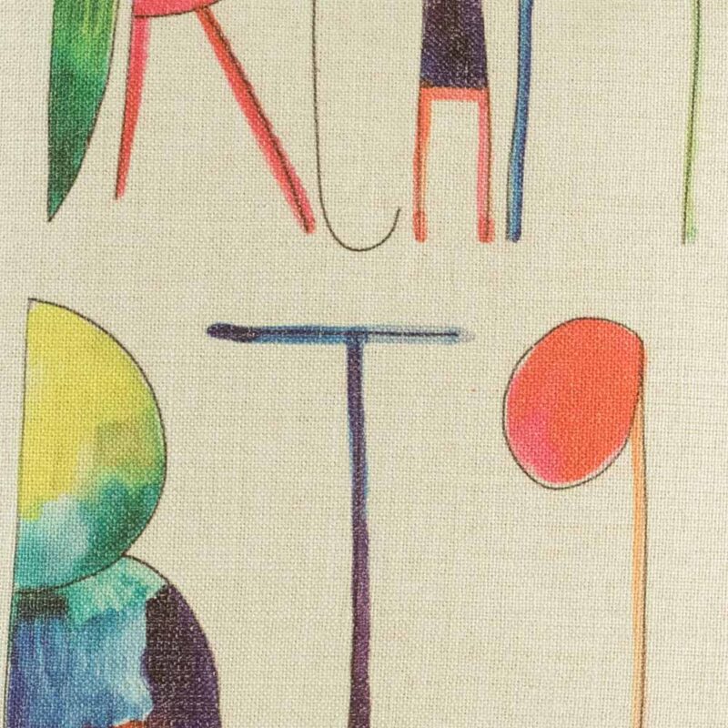 closer look at cushion with Multi Colour Dream Big print.