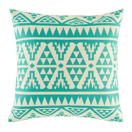 cushion with Teal Tribal pattern.