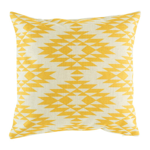 cushion cover with Gold Ikat Diamond pattern.
