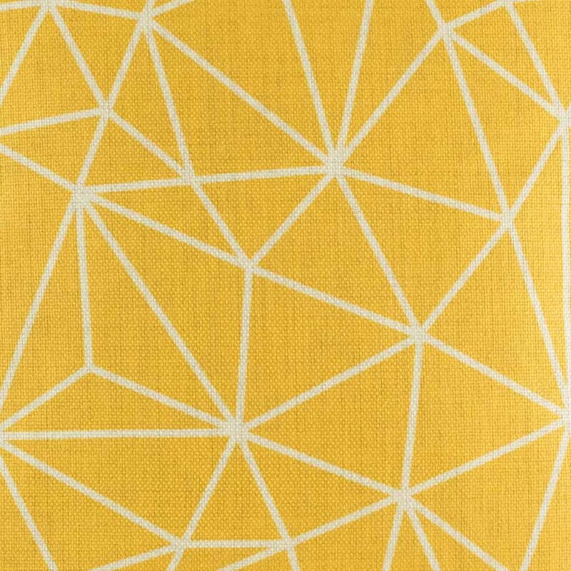 closer look at cushion with Gold Geometric pattern.