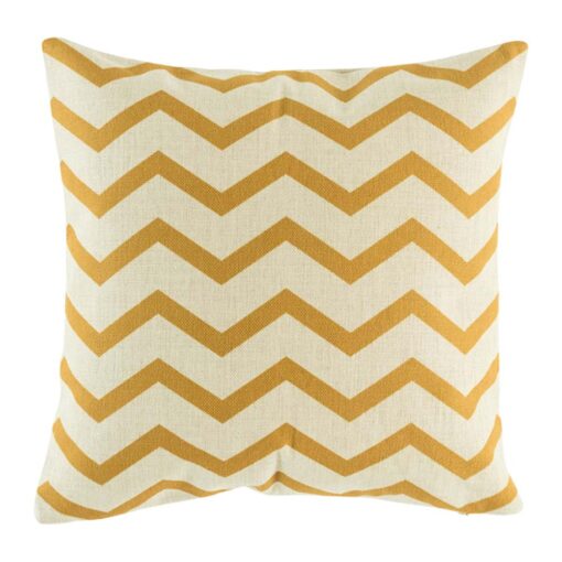 cushion cover with Gold Chevron pattern.