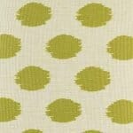 closer look at cushion with Olive Polka Bird pattern.