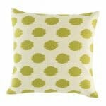 cushion with Olive Polka pattern.