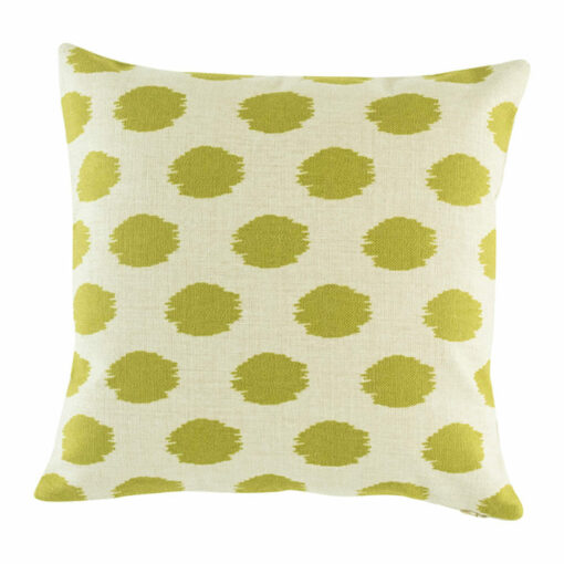 cushion with Olive Polka pattern.